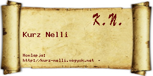 Kurz Nelli névjegykártya